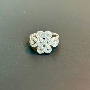 SLANE Sterling & Pave Eternity Knot Ring-Size 6